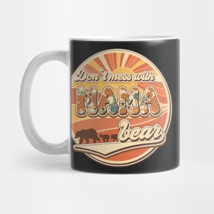 Don't mess with mama bear Groovy retro Mug